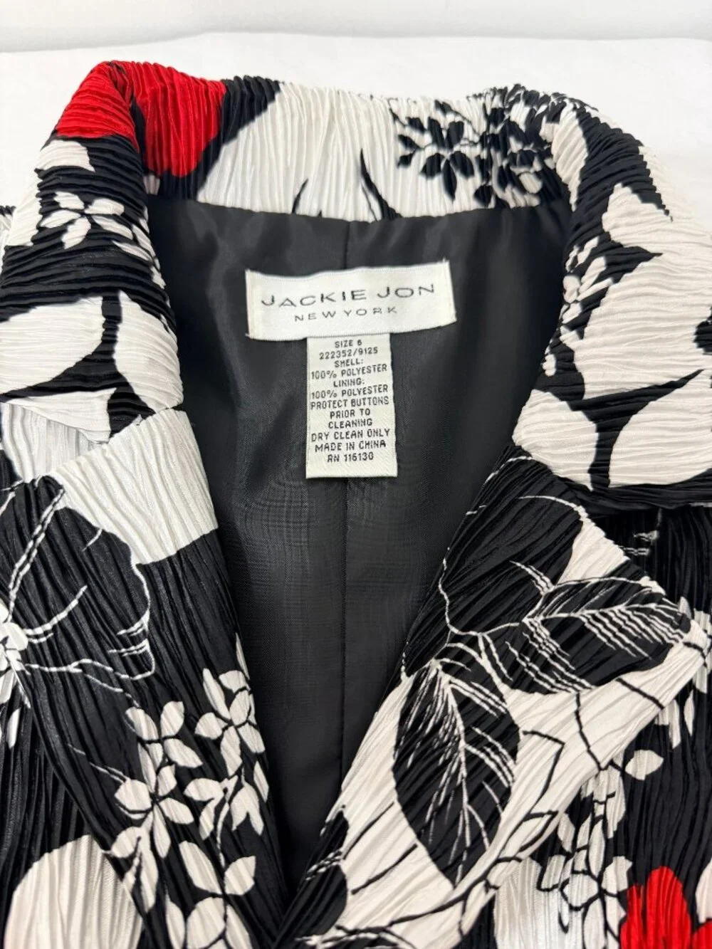 Jackie Jon Womens Floral Print Blazer Jacket Multicolor Size 6 Long Sleeve - Picture 4 of 13